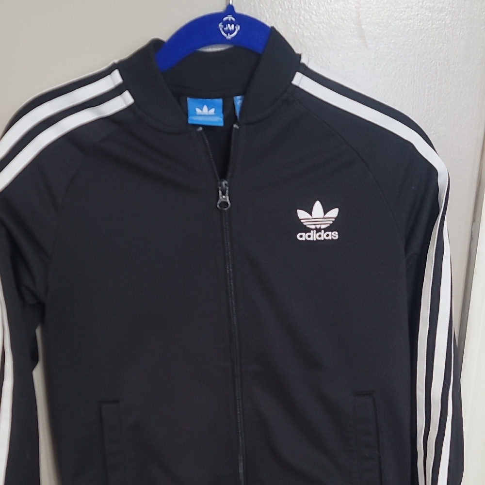 Adidas Black Jacket with White Accents